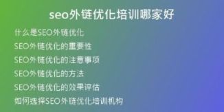 seo外鏈優(yōu)化培訓(xùn)哪家好