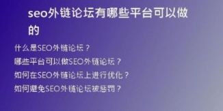 seo外鏈論壇有哪些平臺(tái)可以做的