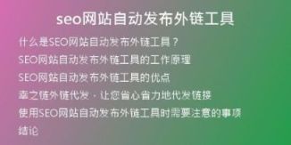 seo網(wǎng)站自動發(fā)布外鏈工具