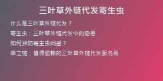 三葉草外鏈代發(fā)寄生蟲