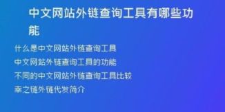 中文網(wǎng)站外鏈查詢工具有哪些功能