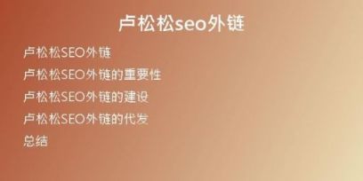 盧松松seo外鏈