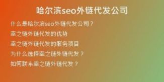 哈爾濱seo外鏈代發(fā)公司