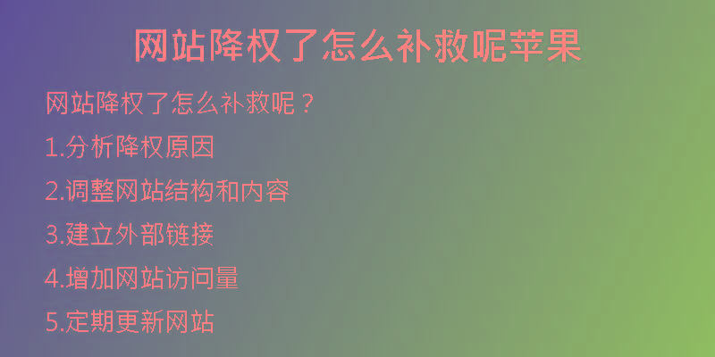 網(wǎng)站降權(quán)了怎么補(bǔ)救呢蘋(píng)果