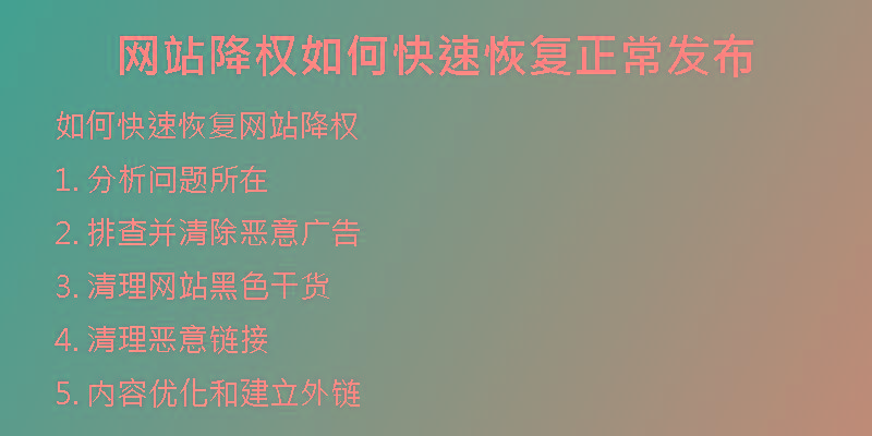 網(wǎng)站降權(quán)如何快速恢復正常發(fā)布