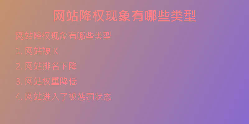 網(wǎng)站降權(quán)現(xiàn)象有哪些類(lèi)型