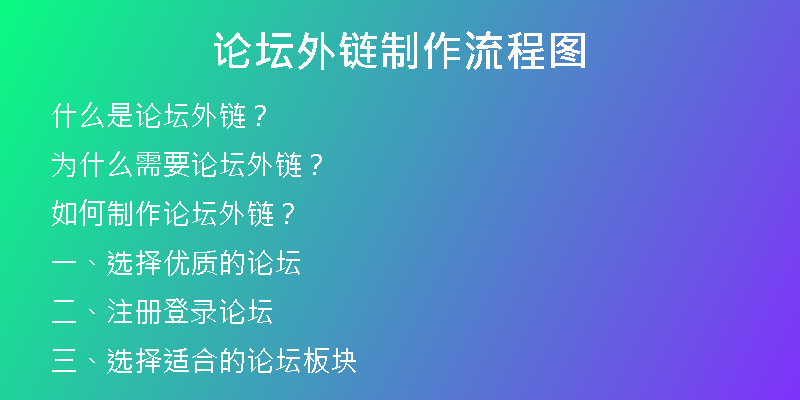 論壇外鏈制作流程圖
