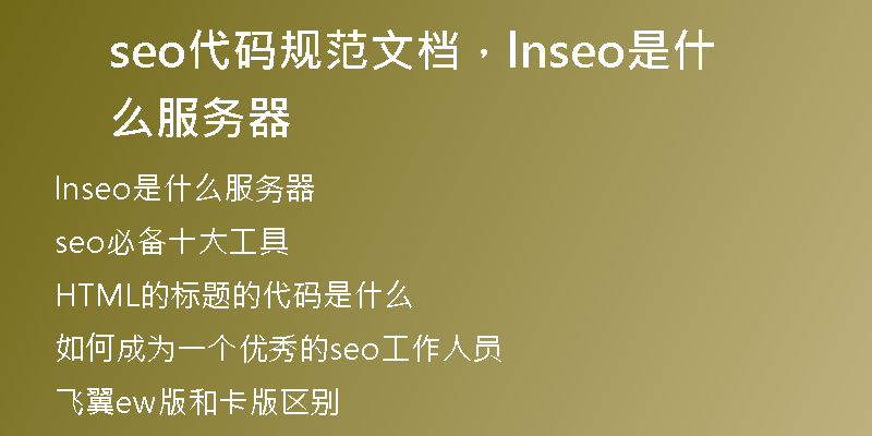 seo代碼規(guī)范文檔，lnseo是什么服務器