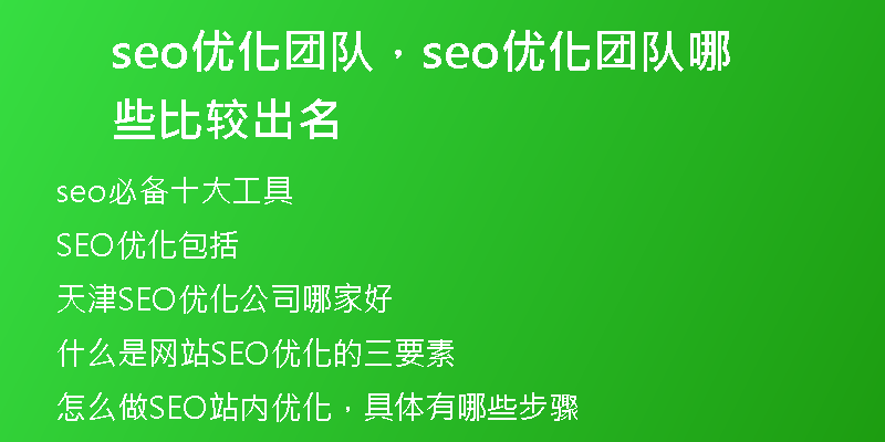 seo優(yōu)化團(tuán)隊(duì)，seo優(yōu)化團(tuán)隊(duì)哪些比較出名