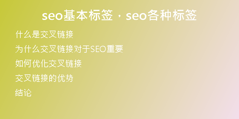 seo基本標(biāo)簽，seo各種標(biāo)簽