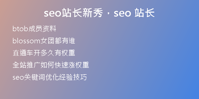 seo站長新秀，seo 站長