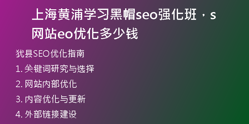 上海黃浦學(xué)習(xí)黑帽seo強(qiáng)化班，網(wǎng)站seo優(yōu)化多少錢(qián)