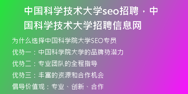 中國科學(xué)技術(shù)大學(xué)seo招聘，中國科學(xué)技術(shù)大學(xué)招聘信息網(wǎng)